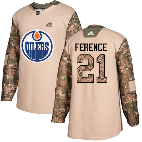 Adidas Oilers #21 Andrew Ference Camo Authentic Veterans Day Stitched NHL Jersey - Click Image to Close